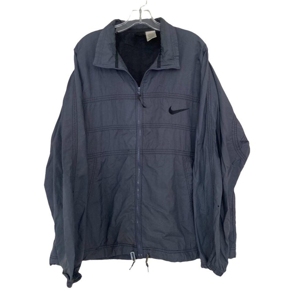 Nike Gray Full Zip Windbreaker Sz L